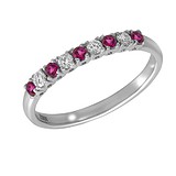 Bibigi Женское золотое кольцо с бриллиантами и рубинами