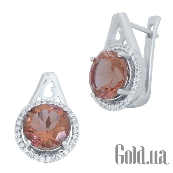 

Серьги Fresh Jewelry, Серебряные серьги с куб. циркониями и султанитами