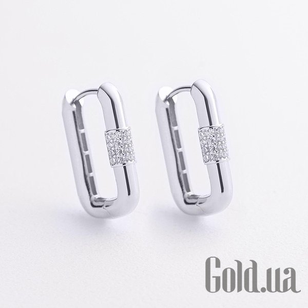 

Серьги-кольца Украина, Золотые серьги с куб. циркониями