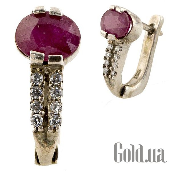 

Серьги Fresh Jewelry, Серебряные серьги с рубинами и куб. циркониями