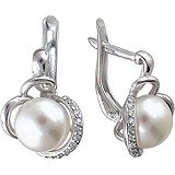 Срібні сережки з прісн. перлами і куб. цирконіями, 1531902