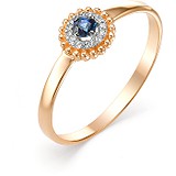 Женское золотое кольцо с бриллиантами и сапфиром, 1603326