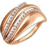 Женское золотое кольцо с куб. циркониями, 1608958