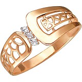 Женское золотое кольцо с куб. циркониями, 1614078