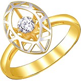 Женское золотое кольцо с куб. цирконием, 1615614