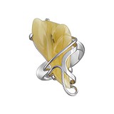 Женское серебряное кольцо с янтарем, 1615870