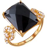 Женское золотое кольцо с куб. циркониями и агатом, 1619710