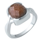 Женское серебряное кольцо с авантюрином