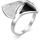 Женское серебряное кольцо с куб. циркониями и эмалью, 1645054