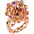 Женское золотое кольцо с аметистами, цитринами и хризолитами - фото 1