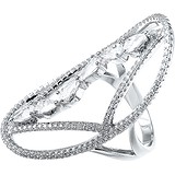 Женское серебряное кольцо с куб. циркониями, 1676542