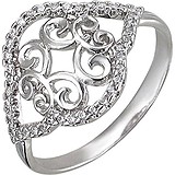 Женское серебряное кольцо с куб. циркониями, 1677566