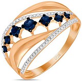 Женское золотое кольцо с бриллиантами и сапфирами, 1701118