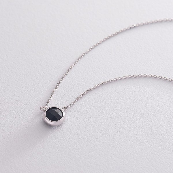 Серебряное колье с ониксом