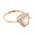 Женское золотое кольцо с кварцем и куб. циркониями - фото 3