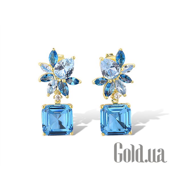 

Серьги с подвесками Lurie Jewelry, Серебряные серьги с куб.циркониями, хрусталем и шпинелью