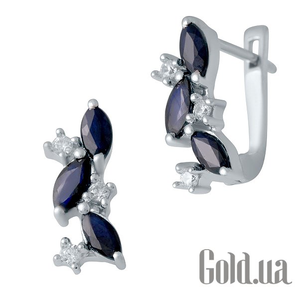 

Серьги Fresh Jewelry, Серебряные серьги с куб. циркониями и сапфирами
