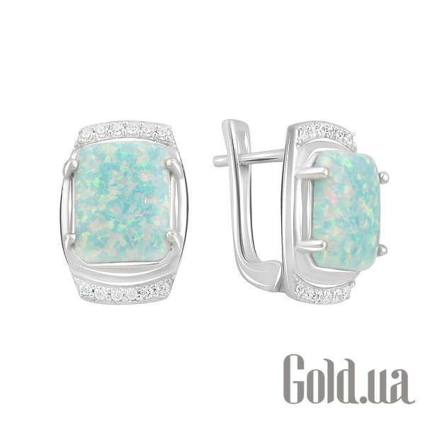 

Серьги Fresh Jewelry, Серебряные серьги с куб. циркониями и опалами