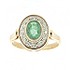 Женское золотое кольцо с изумрудом и бриллиантами - фото 1