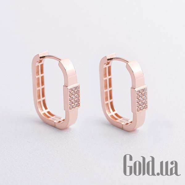 

Серьги-кольца Украина, Золотые серьги с куб. циркониями