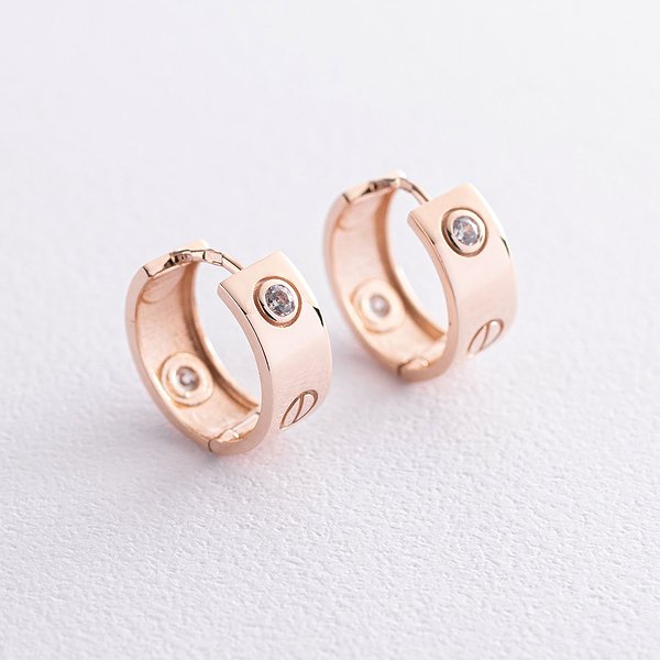 Золотые серьги с куб. циркониями onxс07215 – изображение 5