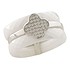 Женское серебряное кольцо с керамикой и куб. циркониями - фото 1