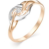 Женское золотое кольцо с бриллиантом, 1604351