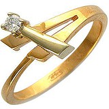 Женское золотое кольцо с бриллиантом, 1604607