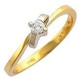 Золотое кольцо с бриллиантом, 1605631