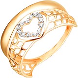 Золотое кольцо с куб. циркониями, 1614079