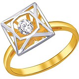 Женское золотое кольцо с куб. цирконием, 1615615