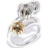 Silver Wings Женское серебряное кольцо в позолоте, 1618431