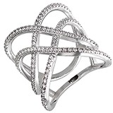 Женское серебряное кольцо с куб. циркониями, 1619455