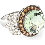 Женское серебряное кольцо с куб. циркониями и аметистом, 1670399