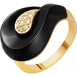 Женское золотое кольцо с бриллиантами и агатом, 1673215