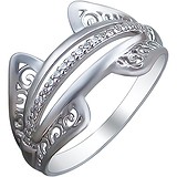 Женское серебряное кольцо с куб. циркониями, 1677567