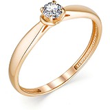 Золотое кольцо с бриллиантом, 1697023