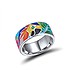 Женское серебряное кольцо с куб.цирконем, эмалью и шпинелем - фото 1