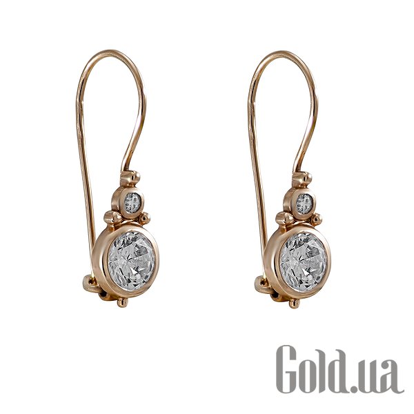 

Серьги Украина, Золотые серьги с куб. циркониями