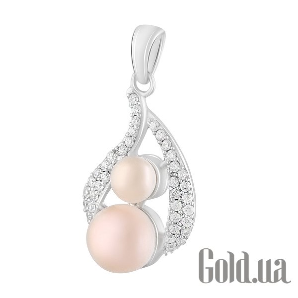 Жіночі кулони Fresh Jewelry Срібний кулон з куб. цирконіями і культив. перлами