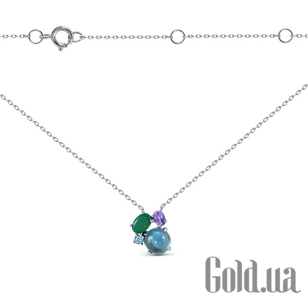 

Колье Lurie Jewelry, Золотое колье с аметистом, топазами и халцедоном, 40