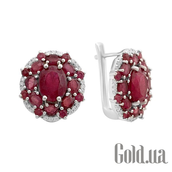 

Серьги Fresh Jewelry, Серебряные серьги с куб. циркониями и рубинами