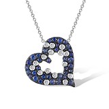 Золотой кулон с бриллиантами и сапфирами