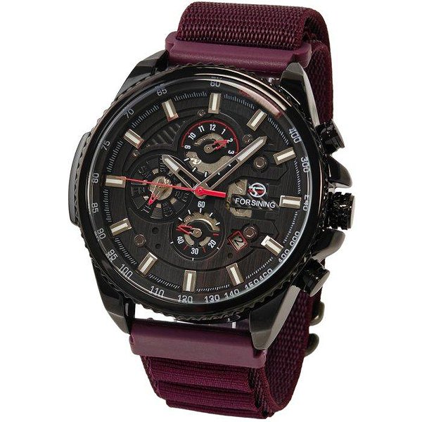 Forsining Мужские часы Finance Wine Red 3690