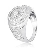 Женское серебряное кольцо с куб. циркониями, 572159